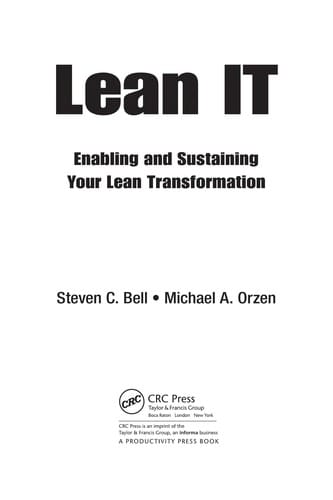 Lean IT: enabling and sustaining your lean transformation