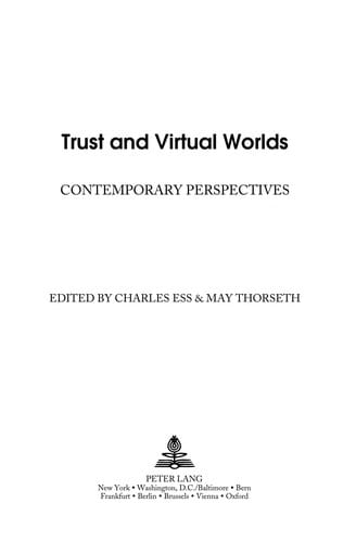 Trust and virtual worlds
