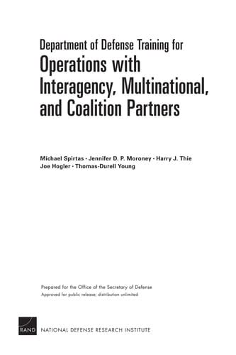 Department of Defense training for operations with interagency, multinational, and coalition partners