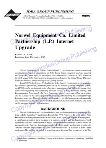 Norwel Equipment Co. Limited Partnership (L.P.) internet upgrade