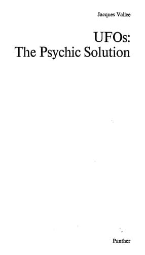 UFOs, the psychic solution