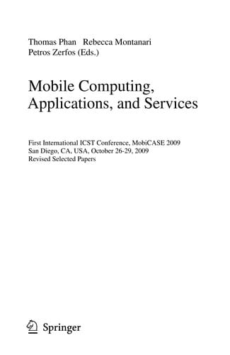 Mobile Computing, Applications, and Services