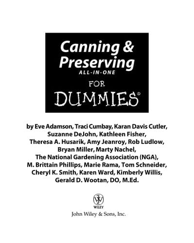 Canning & preserving all-in-one for dummies