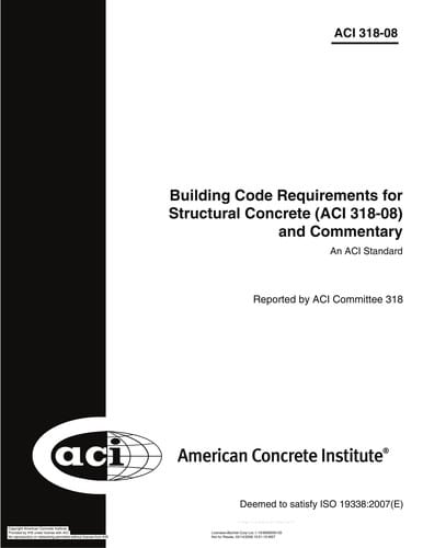 Building code requirements for structural concrete (ACI 318-08) and commentary