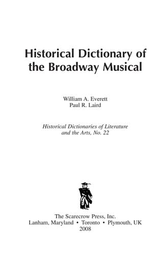 Historical dictionary of the Broadway musical