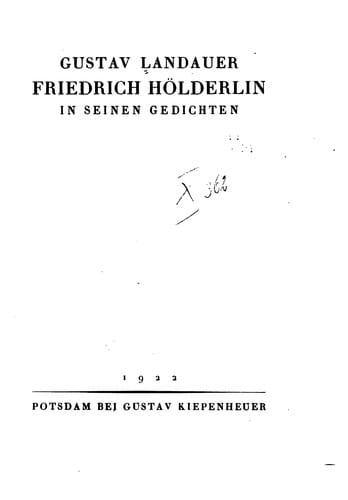Friedrich Hölderlin in seinen Gedichten