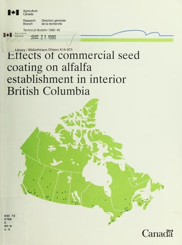 Effects of commercial seed coating on alfalfa establishment in interior British Columbia