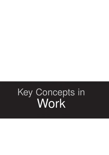 KEY CONCEPTS IN WORK