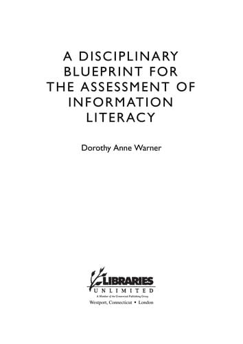 An information literacy blueprint for the disciplines