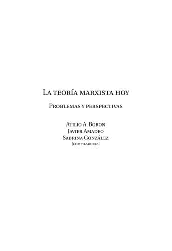 La teoría marxista hoy