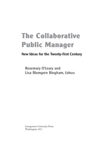 The collaborative public manager
