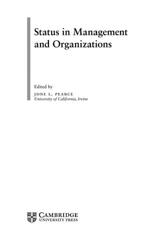 Status in management and organizations