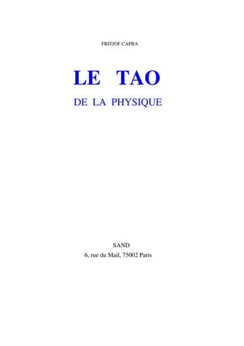 Tao de la physique