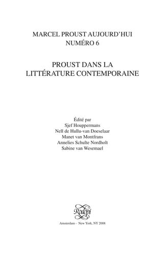 Proust dans la litte rature contemporaine