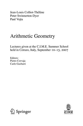 Arithmetic geometry