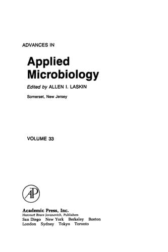 Advances in Applied Microbiology, 33