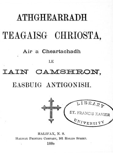 Athghearradh teagaisg Chriosta, air a cheartachadh le Iain Camshron, easbuig Antigonish