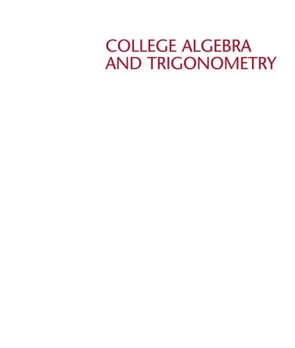 College algebra and trigonometry