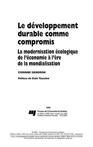 Le développement durable comme compromis