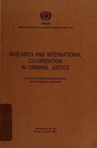 Research and International Cooperation in Criminal Justice/E 87 III N 2 (Publication)