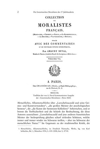 Beiträge zur französischen Moralistik