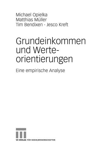 Grundeinkommen und Werteorientierungen