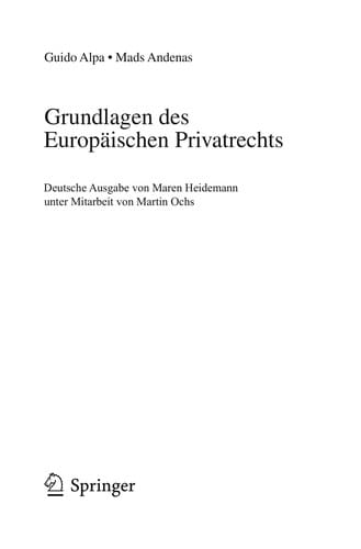Grundlagen des europa ischen Privatrechts