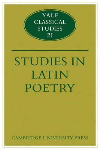 Studies in Latin poetry
