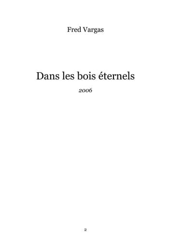 Dans les bois e ternels