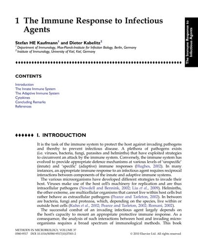 Immunology of infection