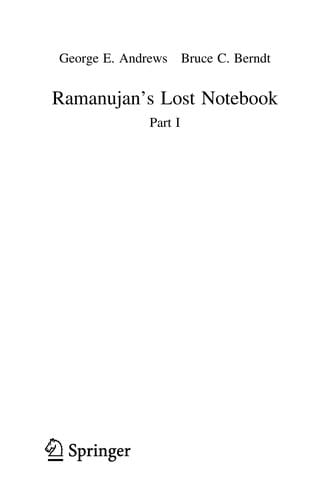 Ramanujan's lost notebook