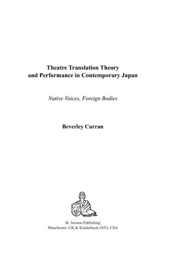 Theatre translation theory and performance in contemporary Japan