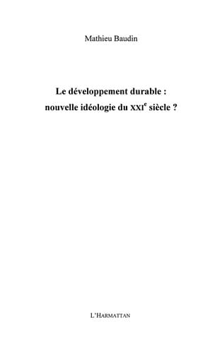 Le développement durable