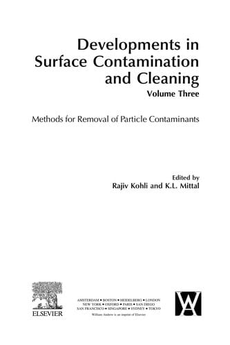 Developments in Surface Contamination and Cleaning, Vol. 3