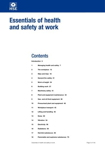Essentials of health and safety at work