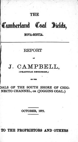 The Cumberland coal fields, Nova-Scotia