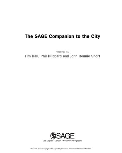 The SAGE companion to the city