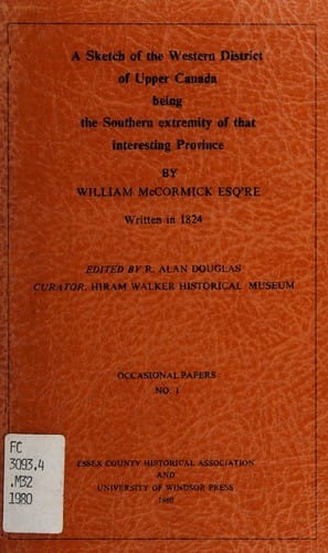 A sketch of the western district of Upper Canada