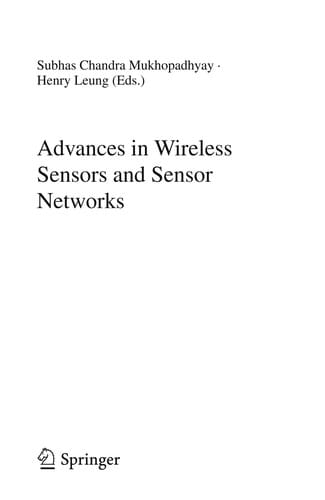 Advances in Wireless Sensors and Sensor Networks