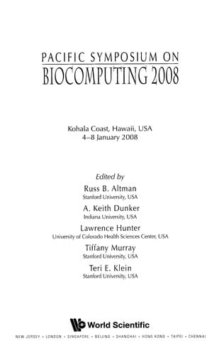 Pacific Symposium on Biocomputing 2008