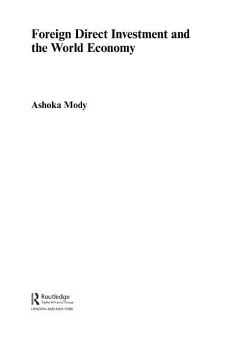 FOREIGN DIRECT INVESTMENT AND THE WORLD ECONOMY