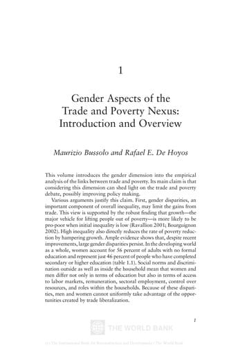 Gender aspects of the trade and poverty nexus