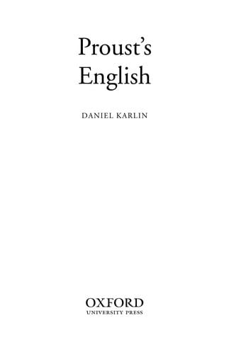 PROUST'S ENGLISH