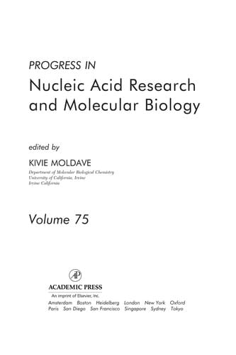 Progress in Nucleic Acid Research and Molecular Biology