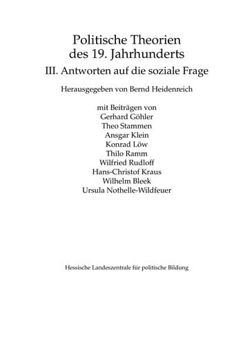 Antworten auf die soziale Frage