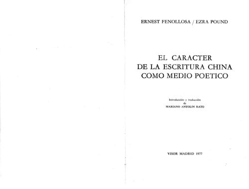 El caracter de la escritura china como medio poetico