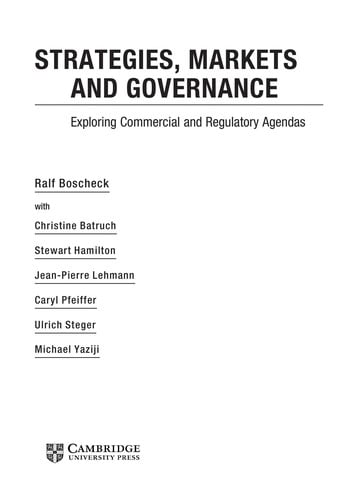 Strategies, markets & governance