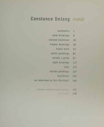 Constance DeJong: metal