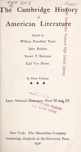 The Cambridge History of American Literature