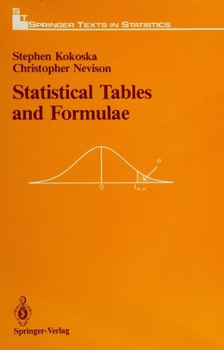Statistical tables and formulae